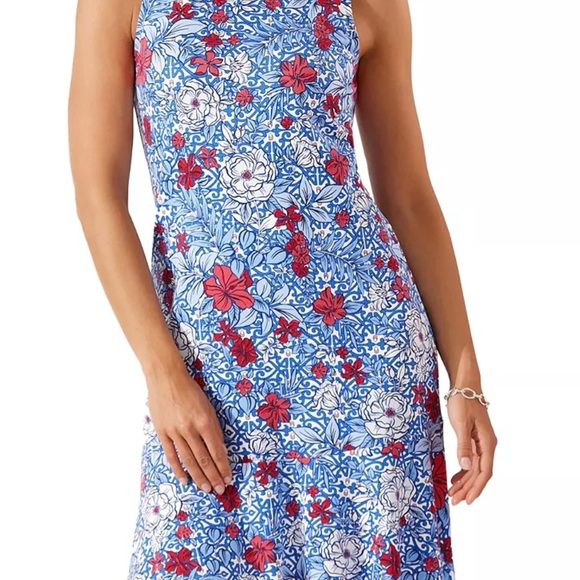 Tommy Bahama Dresses & Skirts - Tommy Bahama Blue and Red Floral Midi Dress